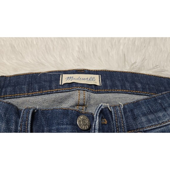 Madewell Distressed Stretch Straight Dark Wash Jeans Size 27x30 - Picture 8 of 13